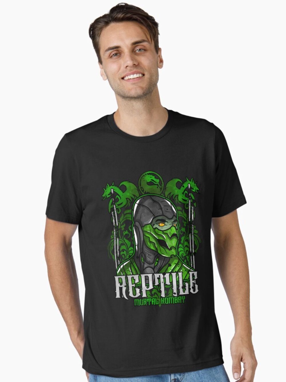 Retro Gaming Gamestop - T-shirt imprimé portrait de Reptile de