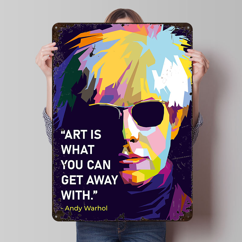 Retro Gaming Quotes - Affiche avec citation d'Andy Warhol, plaques