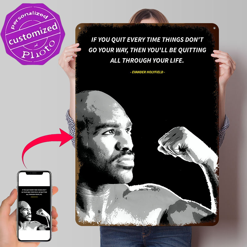 Retro Gaming Quotes - Affiche de citations d'Evander Holyfield, panneaux
