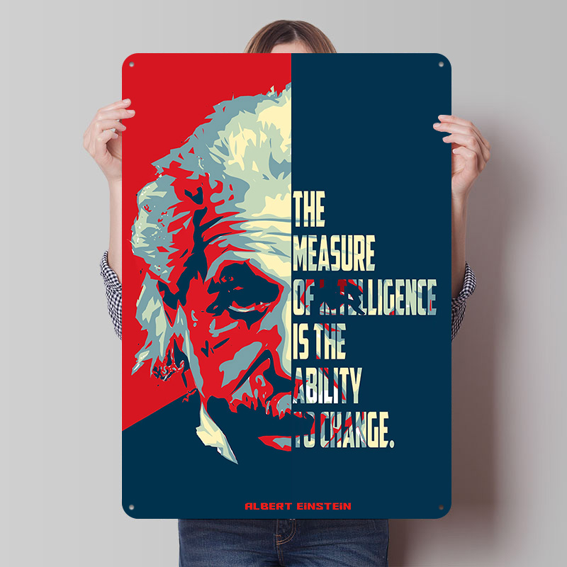 Retro Gaming Quotes - Affiche en tôle avec citations d'Albert