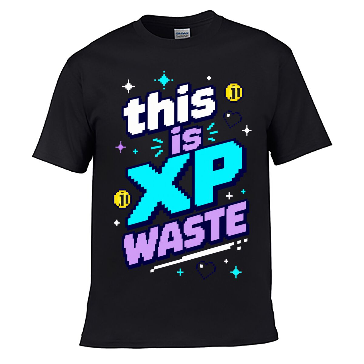 Retro Gaming Quotes - T-shirt décontracté rétro à motif pixelisé