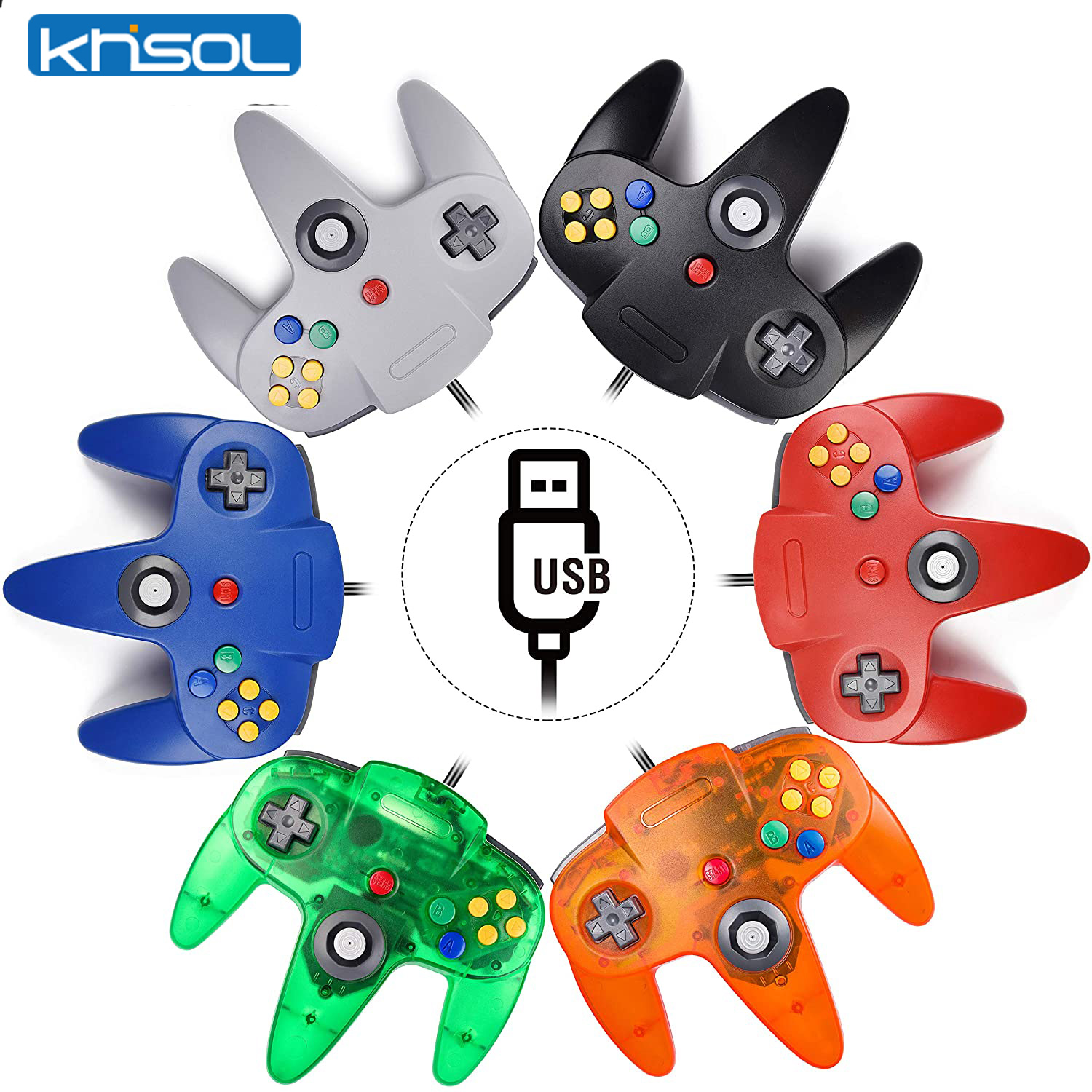 Retro Gaming Accessories - N64 contrôleur classique USB filaire télécommande