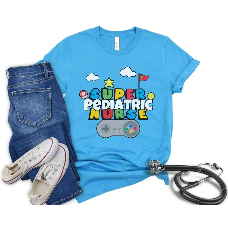 Retro Gaming Gamestop - T-shirt d'infirmière pédiatrique sur le thème