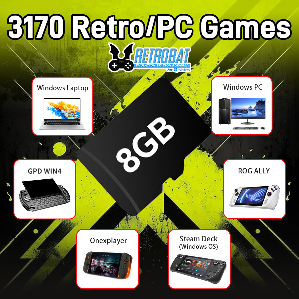 Carte de jeu TF de 8 go avec 3 - Retro Gaming Mini Pc avis et prix
